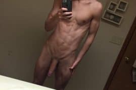 Cute nude mirror boy