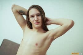 Long hair boy showing cock