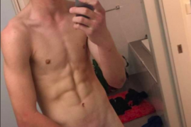 Selfie boy showing cock