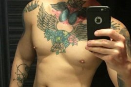 Selfie boy showing cock