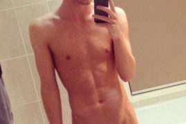 Selfie boy showing cock