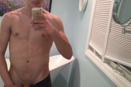 Selfie boy showing cock